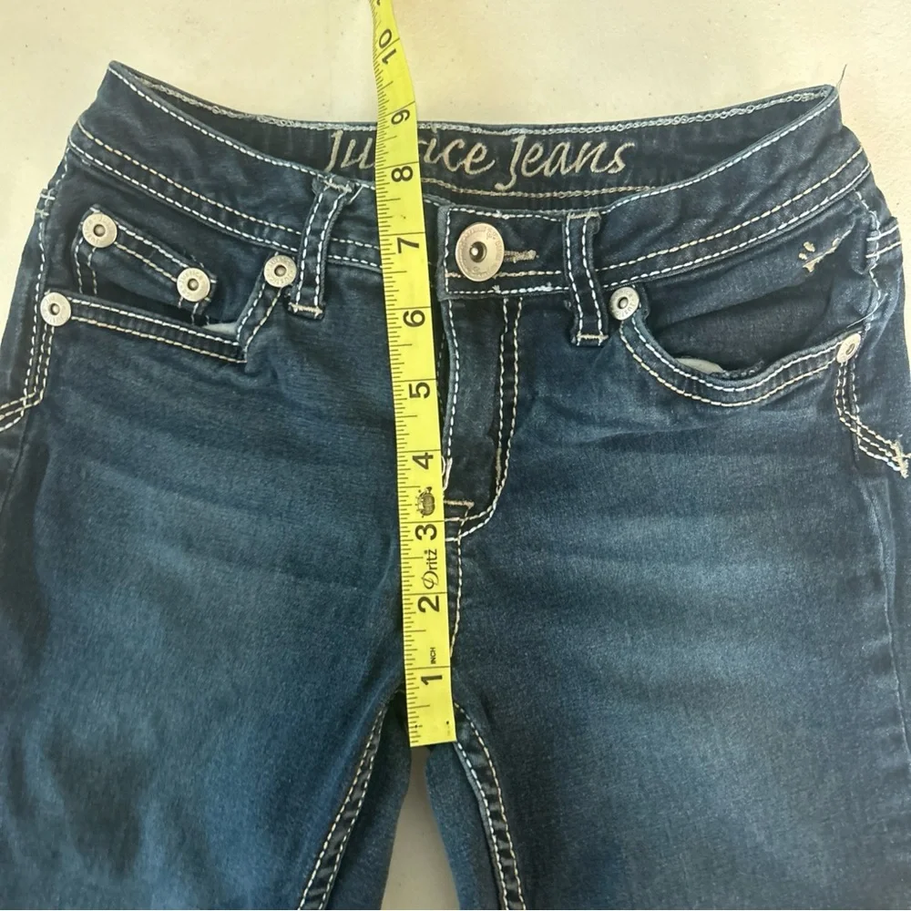 Justice Jeans‎ Kids Simply Low Y2K Skinny Jeans Western Cowgirl Size 12S Girls